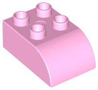 Duplo Brick 2 x 3 with Curved Top in Bright Pink