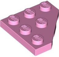 Wedge Plate 3 x 3 Cut Corner in Bright Pink