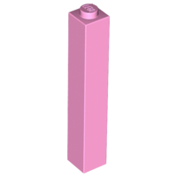 Brick 1 x 1 x 5 with Solid Stud in Bright Pink