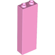 Brick 1 x 2 x 5 with Hollow Studs in Bright Pink