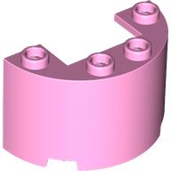 Cylinder Half 2 x 4 x 2 with 1 x 2 Cutout in Bright Pink