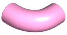 Brick Round 1 x 1 diameter Tube with 90 Degree Elbow (2 x 2 x 1) and Axle Holes (Crossholes) at each end in Bright Pink
