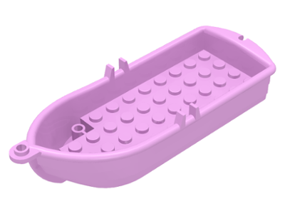 Boat / Rowing Boat 14 x 5 x 2 with Oarlocks [2 Hollow Inside Studs] in Bright Pink
