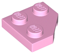 Wedge Plate 2 x 2 Cut Corner in Bright Pink