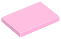 Tile 2 x 3 in Bright Pink