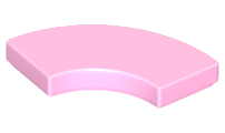 Tile 2 x 2 Curved, Macaroni in Bright Pink