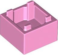 Container Box 2 x 2 x 1 Reinforced Bottom in Bright Pink