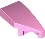 Brick Wedged, Curved 2 x 1 with Stud Notch Right in Bright Pink
