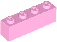 Brick 1 x 4 in Bright Pink