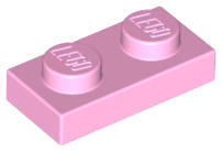 Plate 1 x 2 in Bright Pink