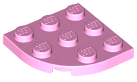 Plate Round Corner 3 x 3 in Bright Pink