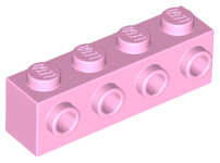 Brick Special 1 x 4 with 4 Studs on One Side in Bright Pink