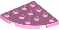 Plate Round Corner 4 x 4 in Bright Pink