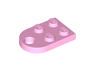 Plate Special 3 x 2 with Rounded End, Hole in Bright Pink