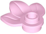 Plant, Plate 1 x 1 Round with 3 Leaves in Bright Pink