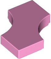 Tile Special 2 x 2 with 2 Quarter Round Cutouts in Bright Pink