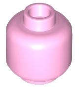 Minifig Head [Plain] [Hollow Stud] in Bright Pink