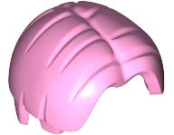 Hair Bowl Cut and Parted in Center in Bright Pink