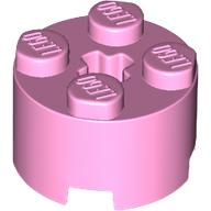 Brick Round 2 x 2 with Axle Hole in Bright Pink