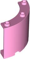 Panel 4 x 4 x 3 Quarter Cylinder in Bright Pink
