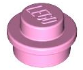 Plate Round 1 x 1 with Solid Stud in Bright Pink