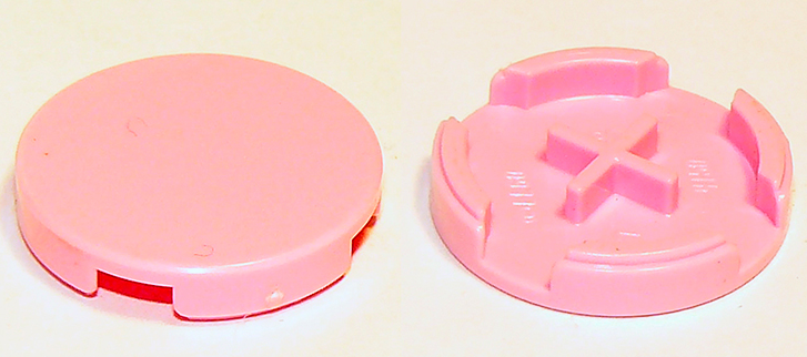 Tile Round 2 x 2 with Bottom Cross in Bright Pink