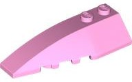 Brick Wedged, Curved 6 x 2 Left, Inner Ridges in Bright Pink