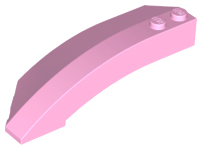 Brick Wedged, Curved 8 x 3 x 2 Open Right in Bright Pink