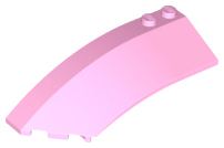 Brick Wedged, Curved 8 x 3 x 2 Open Left in Bright Pink