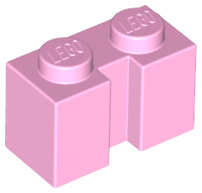 Brick Special 1 x 2 with Groove in Bright Pink