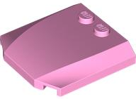 Brick Wedged, Curved Triple 4 x 4 x 2/3 with 2 Studs in Bright Pink
