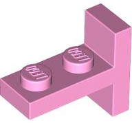 Bracket 1 x 2 with 1 x 2 Vertical Studs in Bright Pink