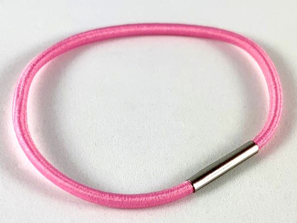 Clikits Cord, Elastic Loop 6 x 6 with 13mm Metal Band (Hair Band / Tie) in Bright Pink