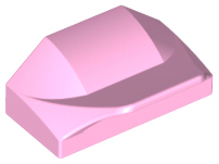 Brick Wedged, Curved 1 x 2 x 2/3 No Studs, Wing End in Bright Pink