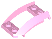 Wheel Arch, Curved Wedge 4 x 3 with 2 x 2 Opening and 4 Studs in Bright Pink