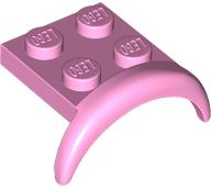 Wheel Arch, Mudguard 2 x 3 x 1 1/3 with 2 x 2 Plate in Bright Pink