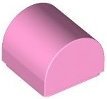 Brick Curved 1 x 1 x 2/3 Double Curved Top, No Studs in Bright Pink
