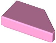 Tile 1 x 2 with Stud Notch Left in Bright Pink