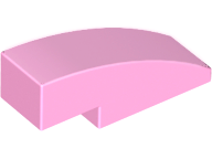 Brick Curved 3 x 1 No Studs in Bright Pink