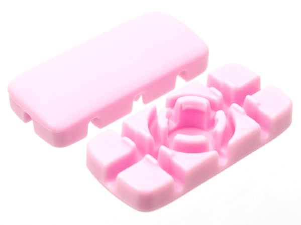Clikits Icon, Rectangle 3L with Hole in Bright Pink