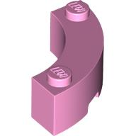 Brick Round Corner 3 x 3 Macaroni with 2 Studs in Bright Pink