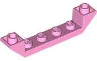 Brick Sloped Inverted 45° 6 x 1 Double with 1 x 4 Recessed in Bright Pink