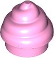 Plate Round 1 x 1 Swirled Top / Poo in Bright Pink