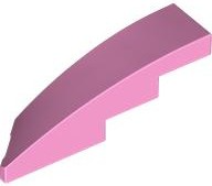 Brick Wedged, Curved 1 x 4 with Stud Notch Right in Bright Pink