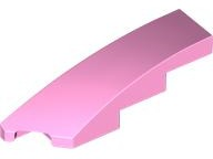 Brick Wedged, Curved 1 x 4 with Stud Notch Left in Bright Pink