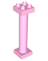 Duplo Support Column 2 x 2 x 6 Round with Open Latticed Back in Bright Pink