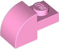 Brick Curved 1 x 2 x 1 with Curved Top in Bright Pink