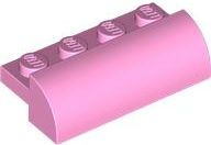 Brick Curved 2 x 4 x 1 in Bright Pink