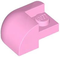 Brick Round, Curved 2 x 2 x 1, Corner in Bright Pink
