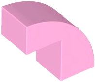 Brick Curved 1 x 2 x 1 2/3 with 1 Cutout in Bright Pink